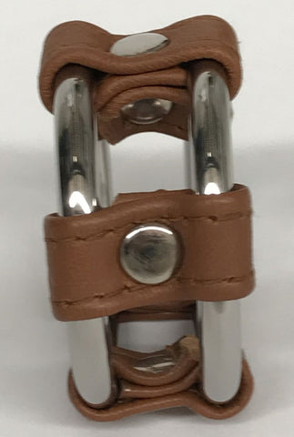 Plain Tube Brown Steel Double Cock Ring by Hell's Couture - Cock Rings
