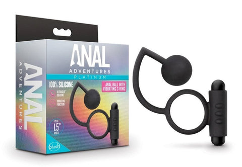 Platinum Anal Ball & Vibrating C-Ring Set - Ball and Cock Toys