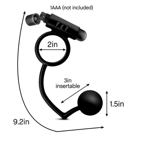 Platinum Anal Ball & Vibrating C-Ring Set - Ball and Cock Toys