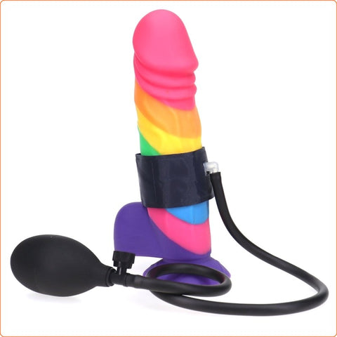 PRIDE Inflatable Strap Cock Ring by BDStyle - Ball and Cock Toys