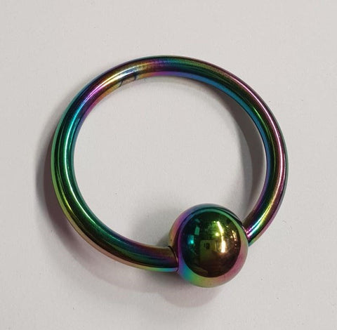 Rainbow Penis Head Glans Ring with Ball by Hell's Couture - Cock Rings