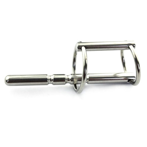 Rocket Grooved Solid Penis Plug with Dual Rings by BDStyle - Penis Plugs