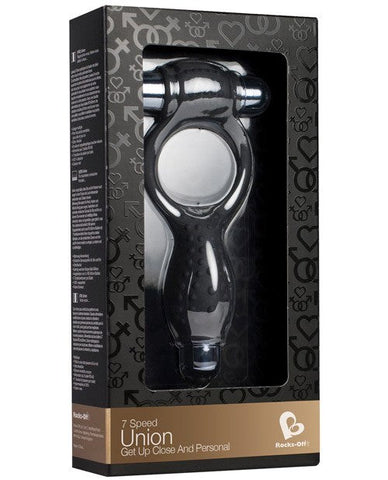 Union Black Silicone Cock Ring by Rocks Off - Cock Rings