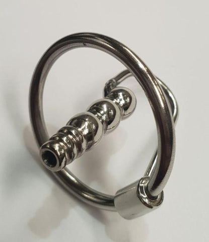 Round Tip Ribbed Penis Plug & Glans Ring by Hell's Couture - Penis Plugs