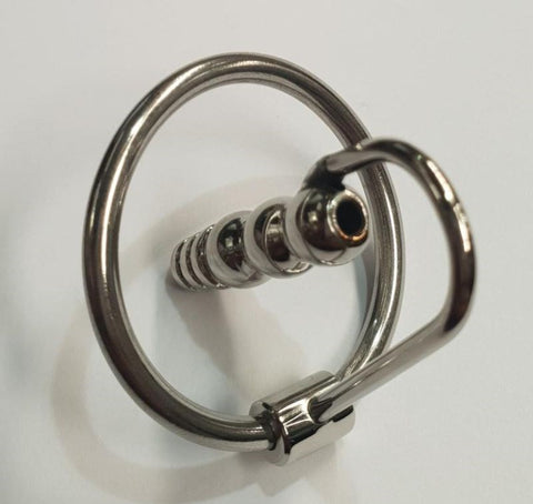 Round Tip Ribbed Penis Plug & Glans Ring by Hell's Couture - Penis Plugs