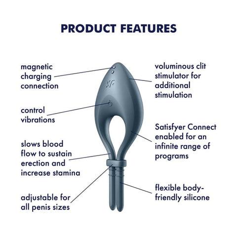 Bullseye Vibrating Adjustable Lasso Cock Ring by Satisfyer - Ball and Cock Toys