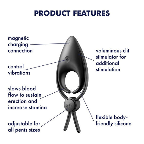 Sniper Vibrating Adjustable Lasso Cock Ring by Satisfyer - Ball and Cock Toys