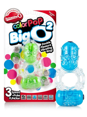 ColorPop Big O 2 Vibrating Cock Ring by Screaming O - Cock Rings