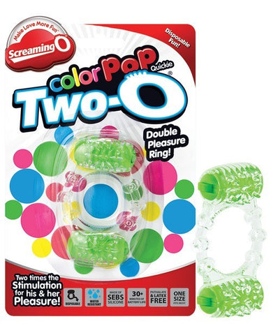 ColorPop Quickie Two-O Dual Vibe Ring by Screaming O - Cock Rings