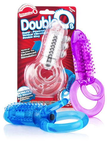 DoubleO 8 Dual-Cock Ring Vibrating Erection Enhancer - Vibrating Cock Rings