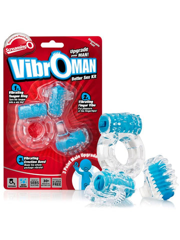 Vibroman Vibrating Cock Ring Blue by Screaming O - Vibrating Cock Rings