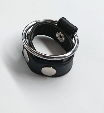Sexy Dees Leather & Metal Cock Ring by Hell's Couture - Cock Rings