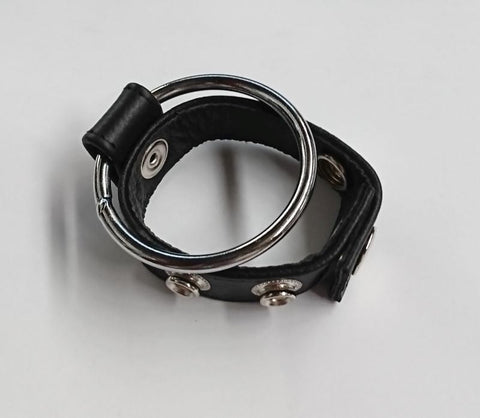 Sexy Dees Leather & Metal Cock Ring by Hell's Couture - Cock Rings