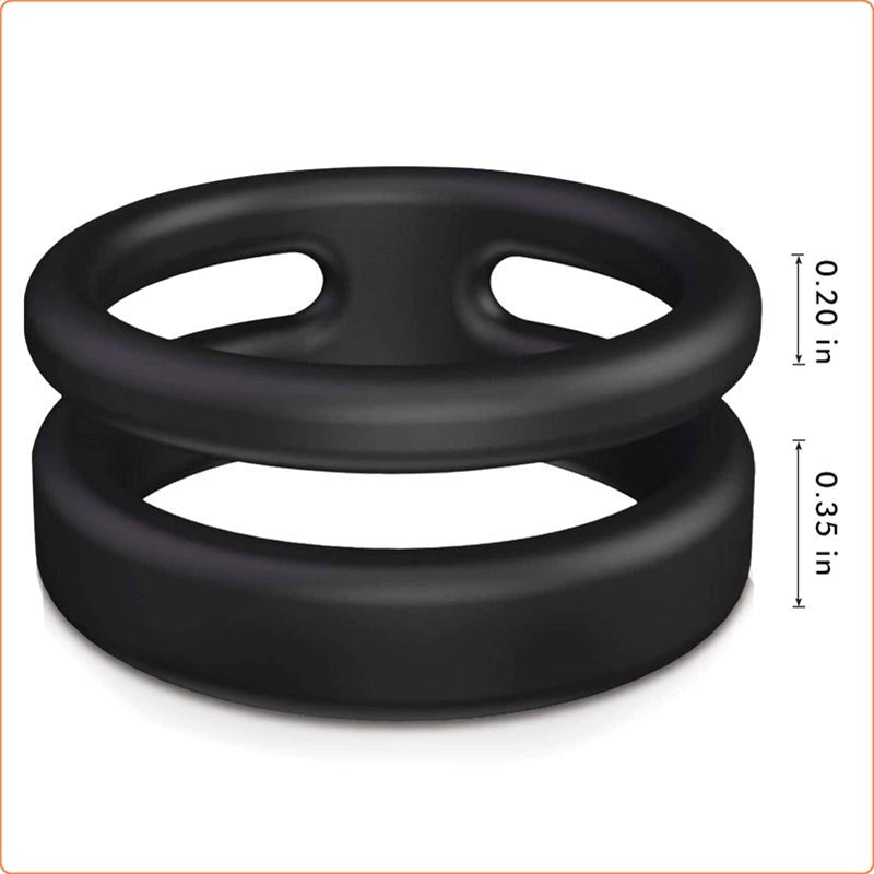 Silicone Dual Penis Ring - - Ball and Cock Toys