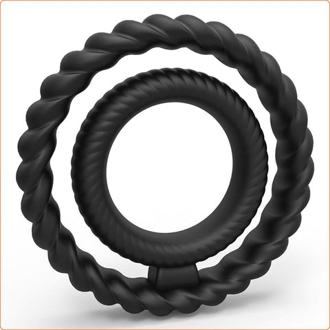 Silicone Dual Textured Penis Ring by BDStyle - Ball and Cock Toys