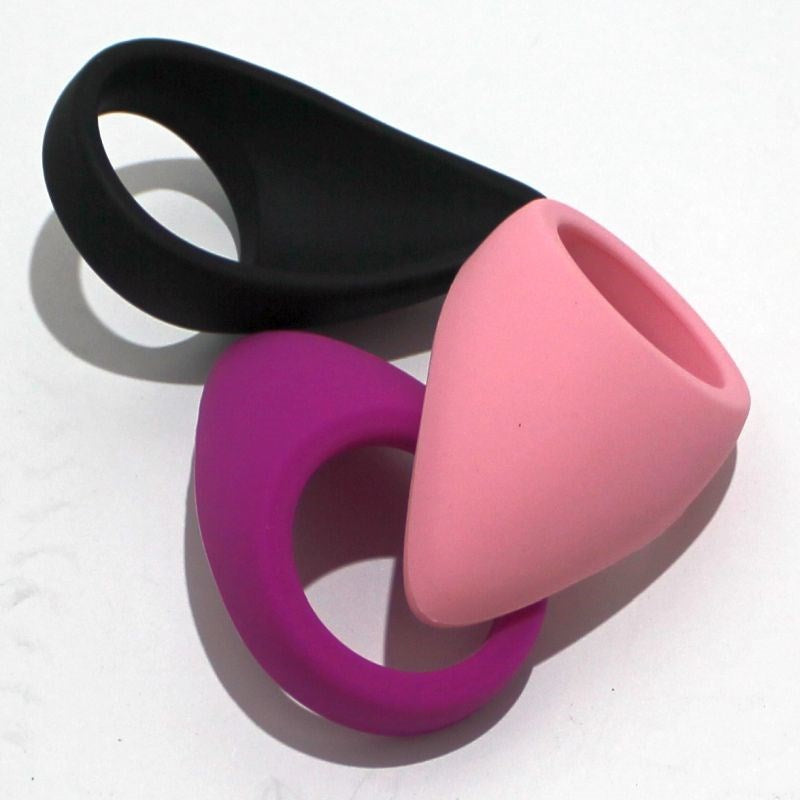 Silicone Tear Drop Cock Ring Black - - Cock Rings