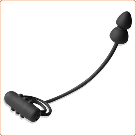 Dual Delight Vibrating Cock Ring and Anal Beads by BDStyle - Anal Beads and Balls