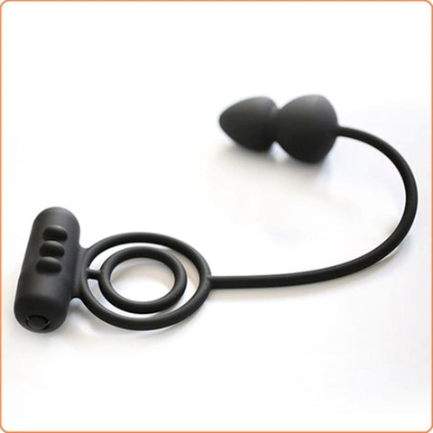 Dual Delight Vibrating Cock Ring and Anal Beads by BDStyle - Anal Beads and Balls