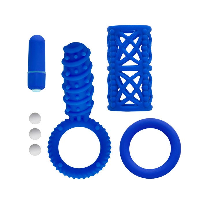 Simply Silicone 10X Couples Kit Blue - - Cock Rings