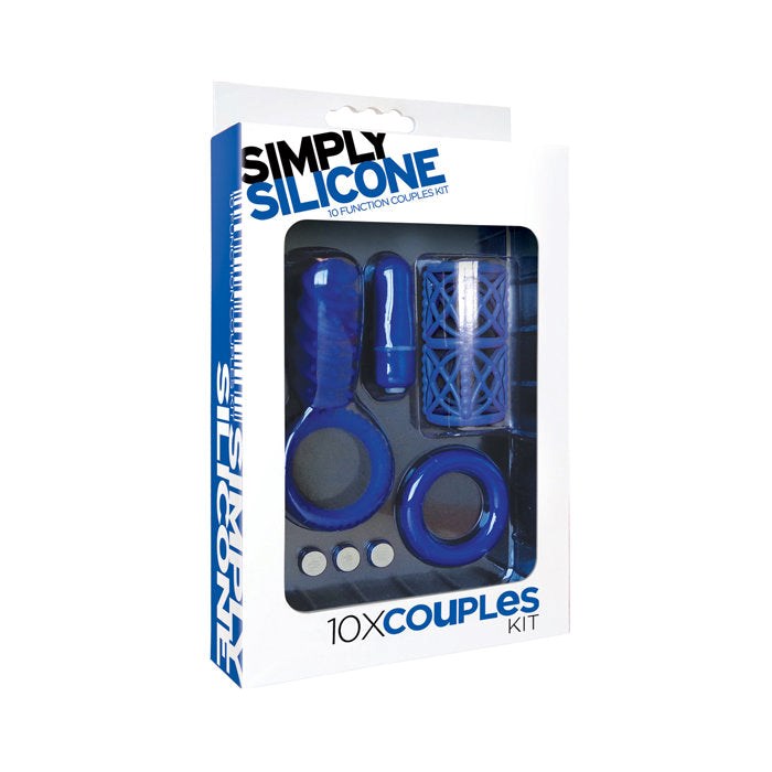 Simply Silicone 10X Couples Kit Blue - - Cock Rings