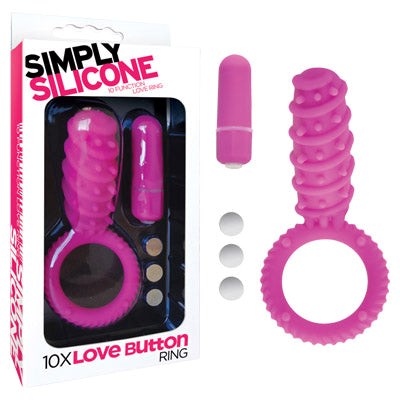 Simply Silicone 10X Love Button Cock Ring by Icon Brands - Cock Rings