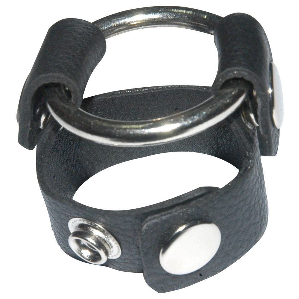 Sinners Leather Cock Ring With O-Ring - - Cock Rings