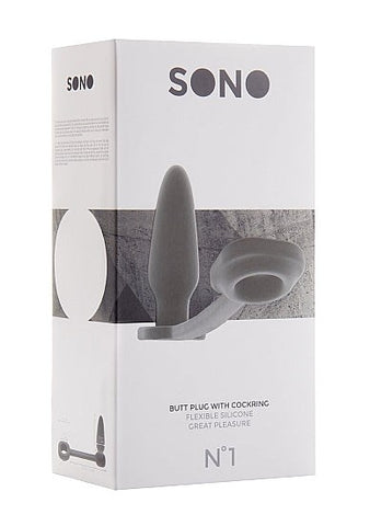 No 1 Waterproof Butt Plug With Cock Ring by Sono - Cock Rings