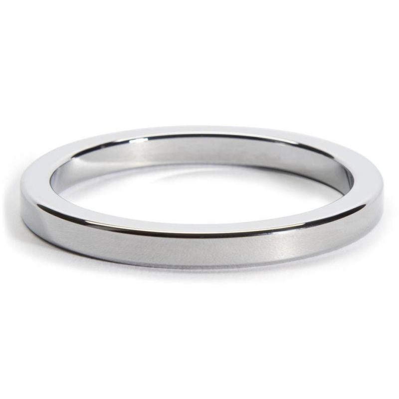 Square Edged Steel Cock Ring 8mm - - Cock Rings