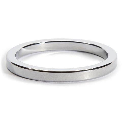 Square Edged Steel Cock Ring 8mm by Hell's Couture - Cock Rings