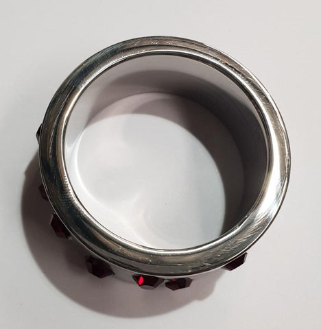 Staggered Ruby Encrusted Cock Ring by Hell's Couture - Cock Rings