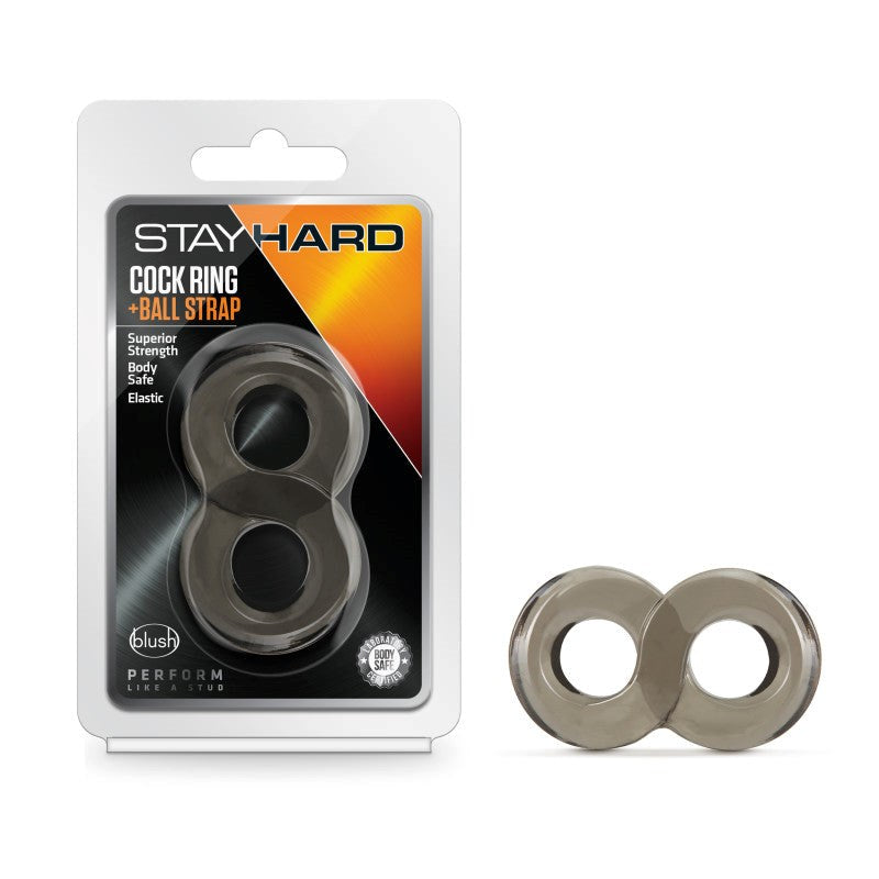 Stay Hard Cock Ring And Ball Strap - Black - - Ball and Cock Toys