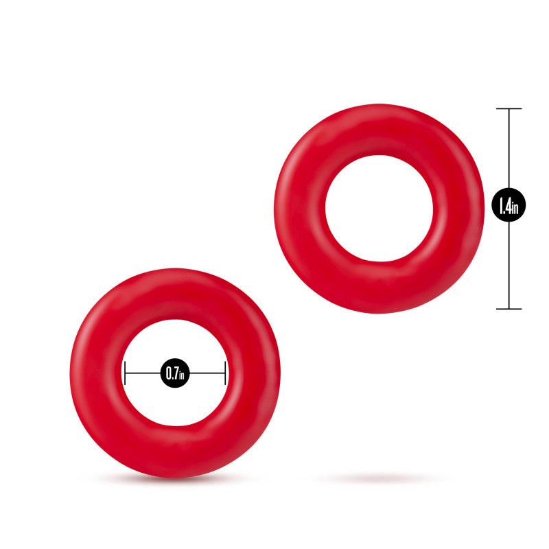 Stay Hard Donut Rings - Red Set Of 2 - - Cock Ring Sets