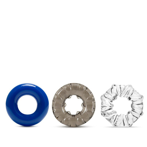 Stay Hard Triple Stretch Cock Rings Set of 3 - Cock Ring Sets