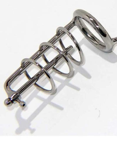 Steel Cock Cage With Penis Anal Plug Silicone - Male Chastity