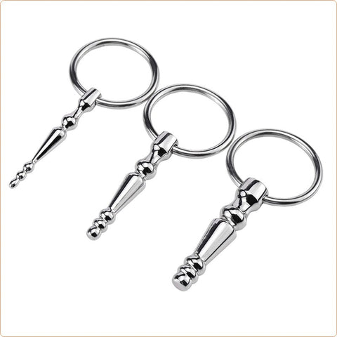 Steel Penis Plug With Cock Ring by BDStyle - Penis Plugs