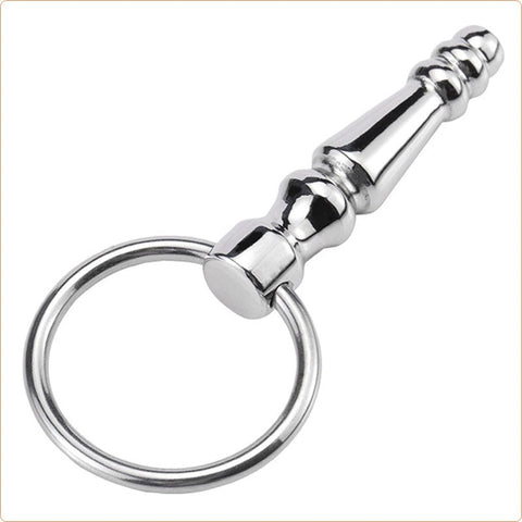 Steel Penis Plug With Cock Ring by BDStyle - Penis Plugs