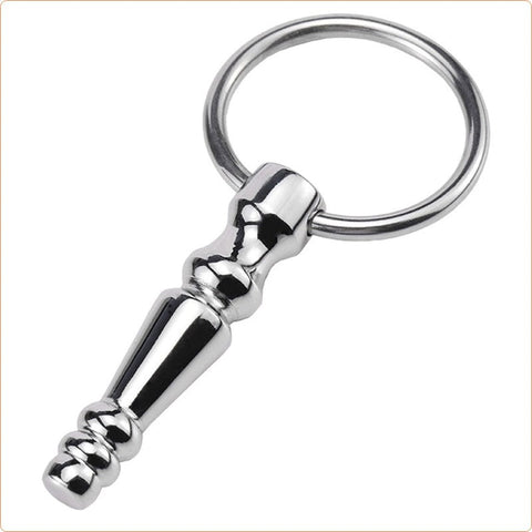 Steel Penis Plug With Cock Ring by BDStyle - Penis Plugs