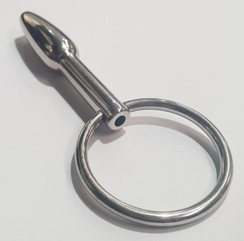 Steel Pleasures Penis Plug Olive Cum Thru with Ring - - Penis Plugs