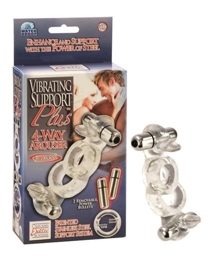 Support Plus Vibrating 4 Way Penis Arouser - - Cock Rings