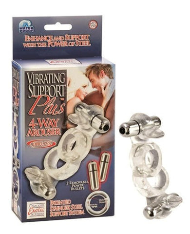 Support Plus Vibrating 4 Way Penis Arouser - Cock Rings