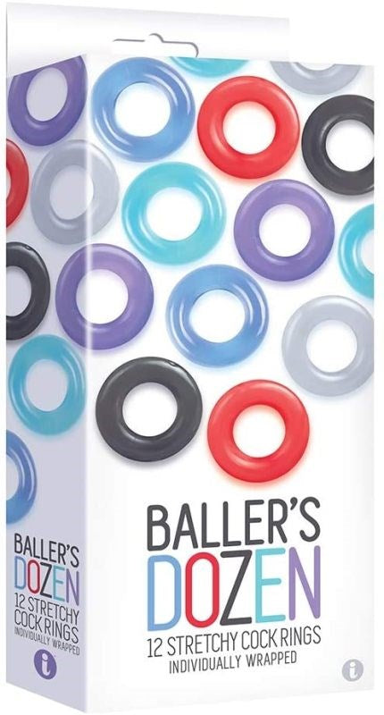 The 9's Baller's Dozen 12 Stretchy Cock Rings - - Cock Ring Sets