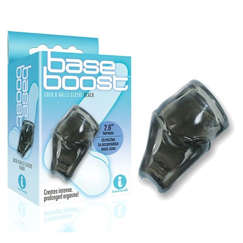 The 9's Base Boost - Cock & Ball Ring - Black - Ball and Cock Toys