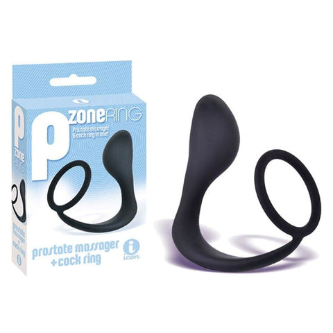 The 9's P-Zone Cock Ring Anal Plug with Cock Ring - Silicone Cock Rings