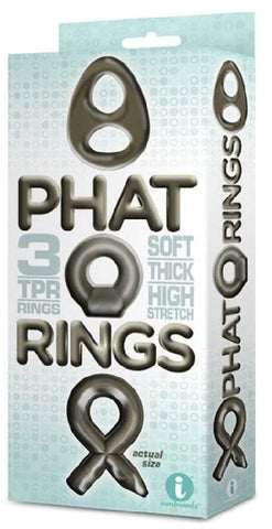 The 9s Phat Rings Set Textured Silicone by Icon Brands - Cock Ring Sets