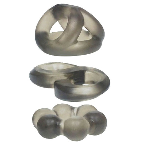 The 9s Phat Rings Set Textured Silicone by Icon Brands - Cock Ring Sets