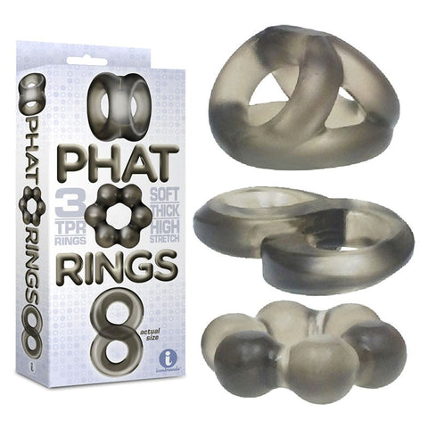 The 9s Phat Rings Smoke 2 by Icon Brands - Cock Ring Sets