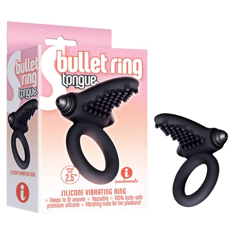 The 9's S-Bullet Ring - Tongue - - Vibrating Cock Rings