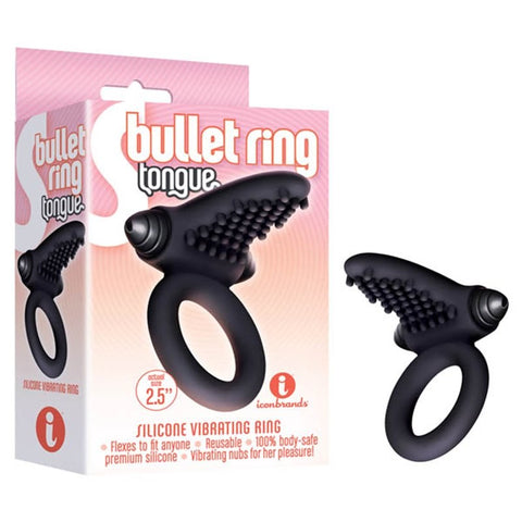 S-Bullet Ring Tongue Vibrating Cock Ring by Icon Brands - Vibrating Cock Rings