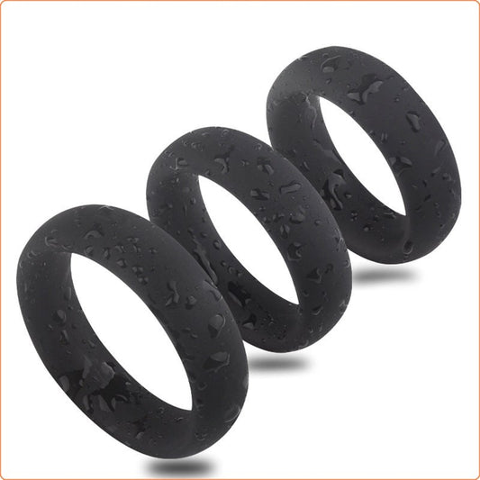 Thick 3 C-Ring Set - Stretchy Silicone - - Ball and Cock Toys