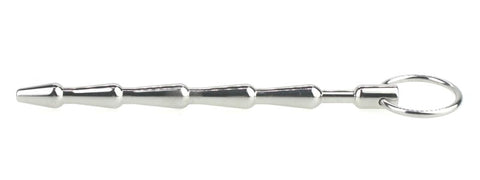 Tiered Metal Plug with Pull Ring by BDStyle - Penis Plugs